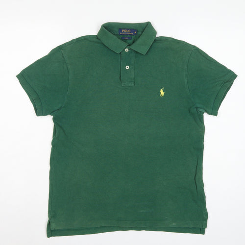 Polo Ralph Lauren Men’s Green M Slim Fit Cotton Logo Polo Shirt