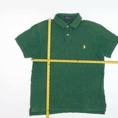 Polo Ralph Lauren Men’s Green M Slim Fit Cotton Logo Polo Shirt