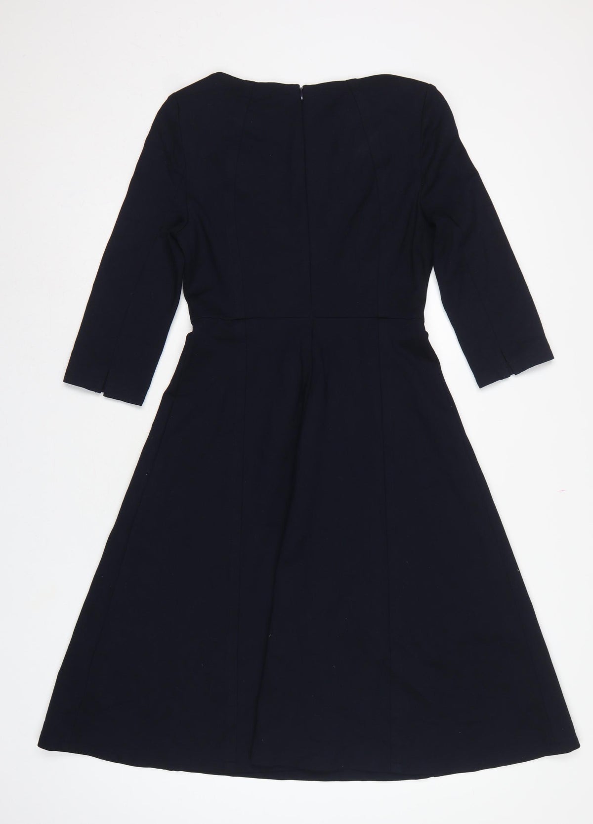 L.K.Bennett Women Blue UK 8 Fit & Flare Midi 3/4 Sleeve Dress