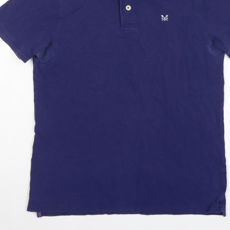 Crew Clothing Company Mens Blue M Cotton Pique Logo Polo Shirt