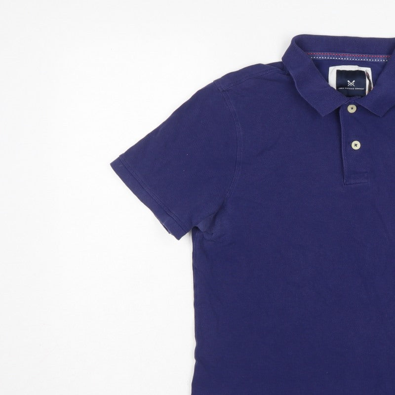 Crew Clothing Company Mens Blue M Cotton Pique Logo Polo Shirt