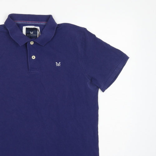 Crew Clothing Company Mens Blue M Cotton Pique Logo Polo Shirt