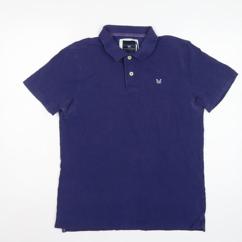 Crew Clothing Company Mens Blue M Cotton Pique Logo Polo Shirt
