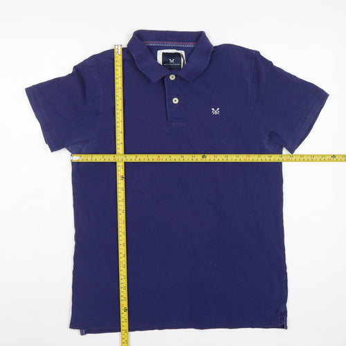 Crew Clothing Company Mens Blue M Cotton Pique Logo Polo Shirt
