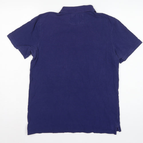 Crew Clothing Company Mens Blue M Cotton Pique Logo Polo Shirt