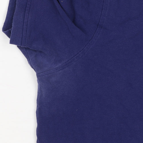 Crew Clothing Company Mens Blue M Cotton Pique Logo Polo Shirt