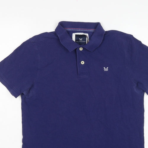 Crew Clothing Company Mens Blue M Cotton Pique Logo Polo Shirt