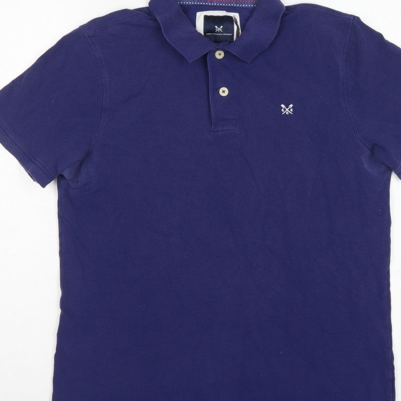 Crew Clothing Company Mens Blue M Cotton Pique Logo Polo Shirt