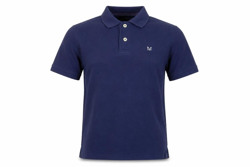 Crew Clothing Company Mens Blue M Cotton Pique Logo Polo Shirt