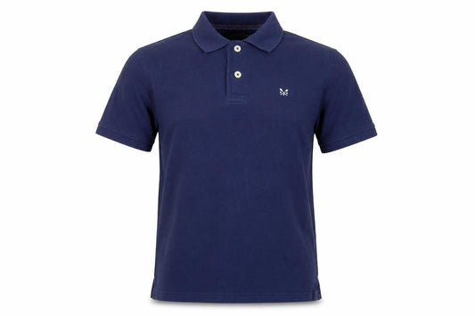 Crew Clothing Company Mens Blue M Cotton Pique Logo Polo Shirt