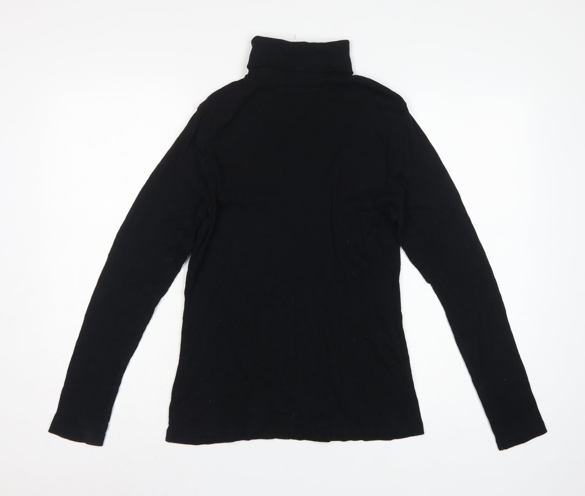 River Island Women Black Size 16 Roll Neck Long Sleeve Jersey Top