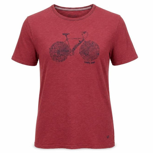 White Stuff Women Red L Basic Cotton Bicycle Graphic T-Shirt