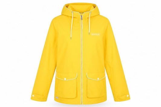 Regatta Women Yellow UK 10 Hooded Waterproof Rain Jacket