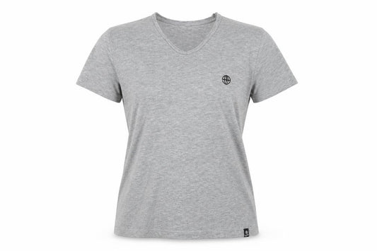 Arte Mondiale Women Grey S V-Neck Slim Jersey T-Shirt