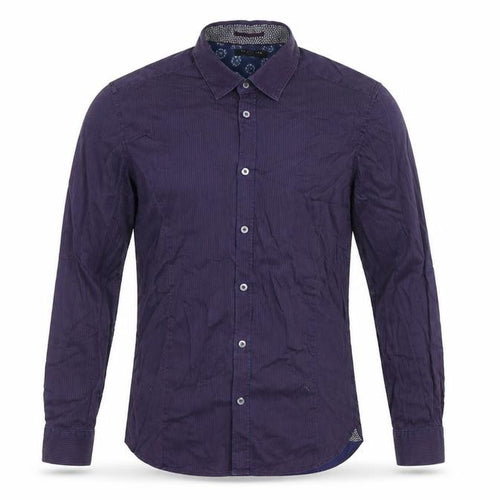 Ted Baker Men’s Purple Striped Cotton Stretch Shirt Size M Long Sleeve