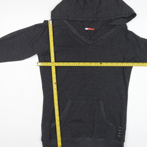 Elle Sport Women’s Grey Size 12 Pullover Hoodie V-Neck