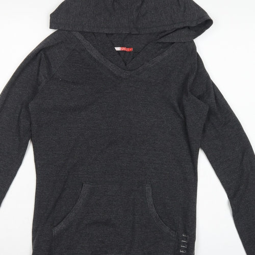 Elle Sport Women’s Grey Size 12 Pullover Hoodie V-Neck