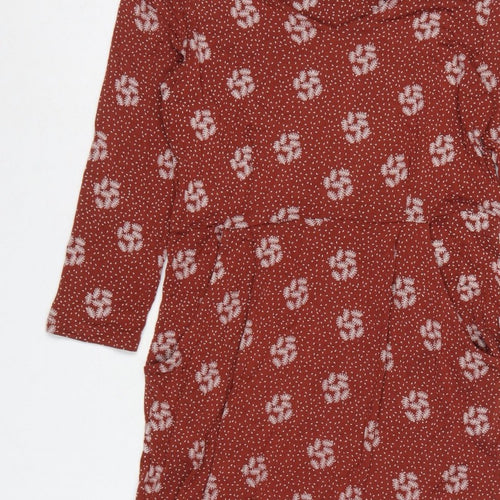 White Stuff Women Red Floral Fit & Flare Knee Length Dress UK 8