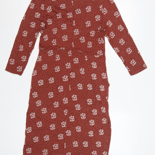 White Stuff Women Red Floral Fit & Flare Knee Length Dress UK 8