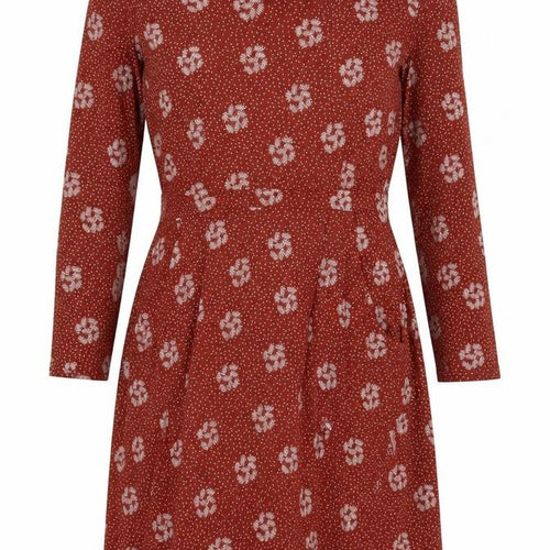 White Stuff Women Red Floral Fit & Flare Knee Length Dress UK 8