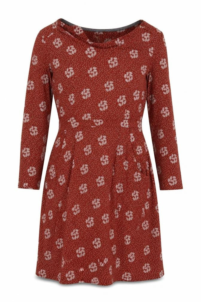White Stuff Women Red Floral Fit & Flare Knee Length Dress UK 8