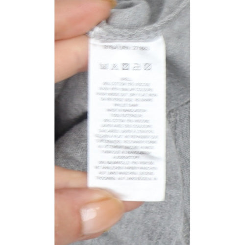 French Connection Men Grey 2XL Long Sleeve 1/4 Zip Polo Shirt