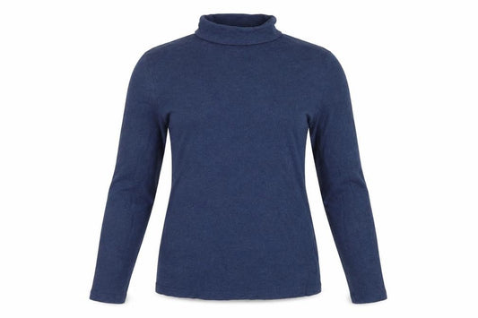 Seasalt Cornwall Women Blue UK 10 Landing Organic Cotton Roll Neck Top