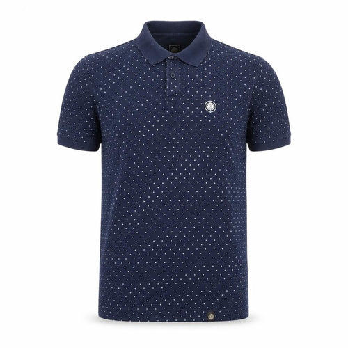 Pretty Green Men’s Blue Polka Dot Logo Short Sleeve Polo Shirt S