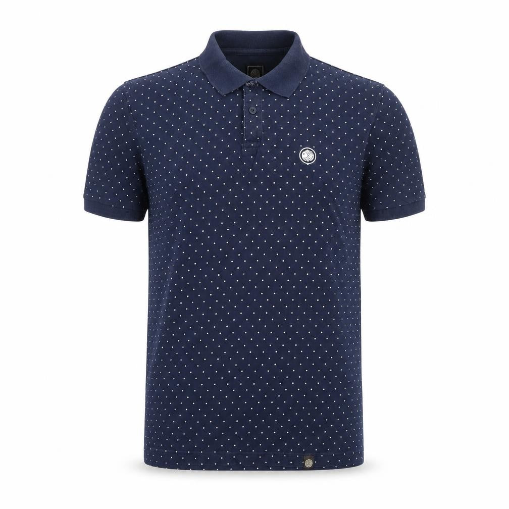Pretty Green Men’s Blue Polka Dot Logo Short Sleeve Polo Shirt S