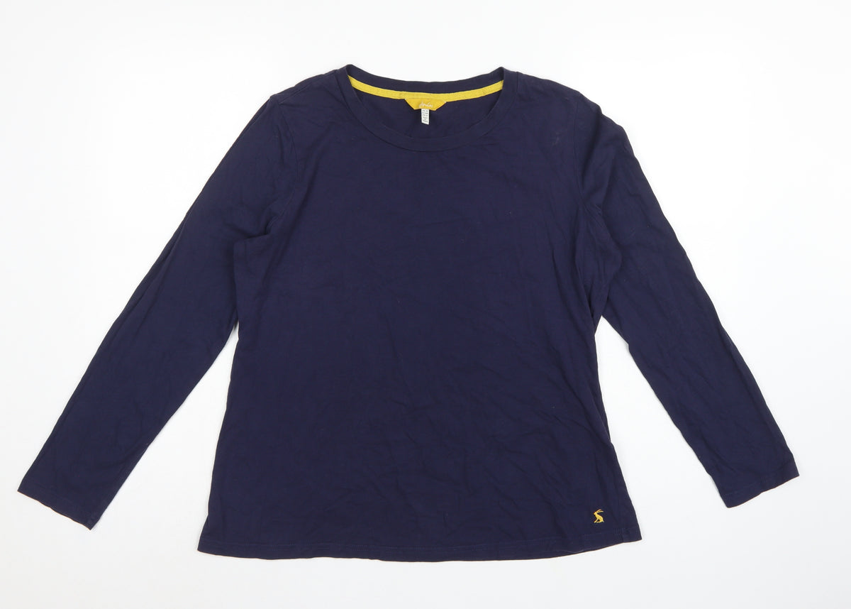 Joules Women’s Blue UK 16 Basic Long Sleeve Crew Neck Cotton T-Shirt