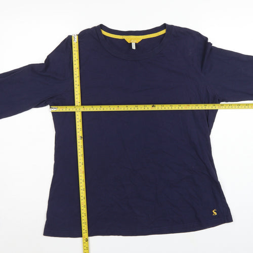 Joules Women’s Blue UK 16 Basic Long Sleeve Crew Neck Cotton T-Shirt