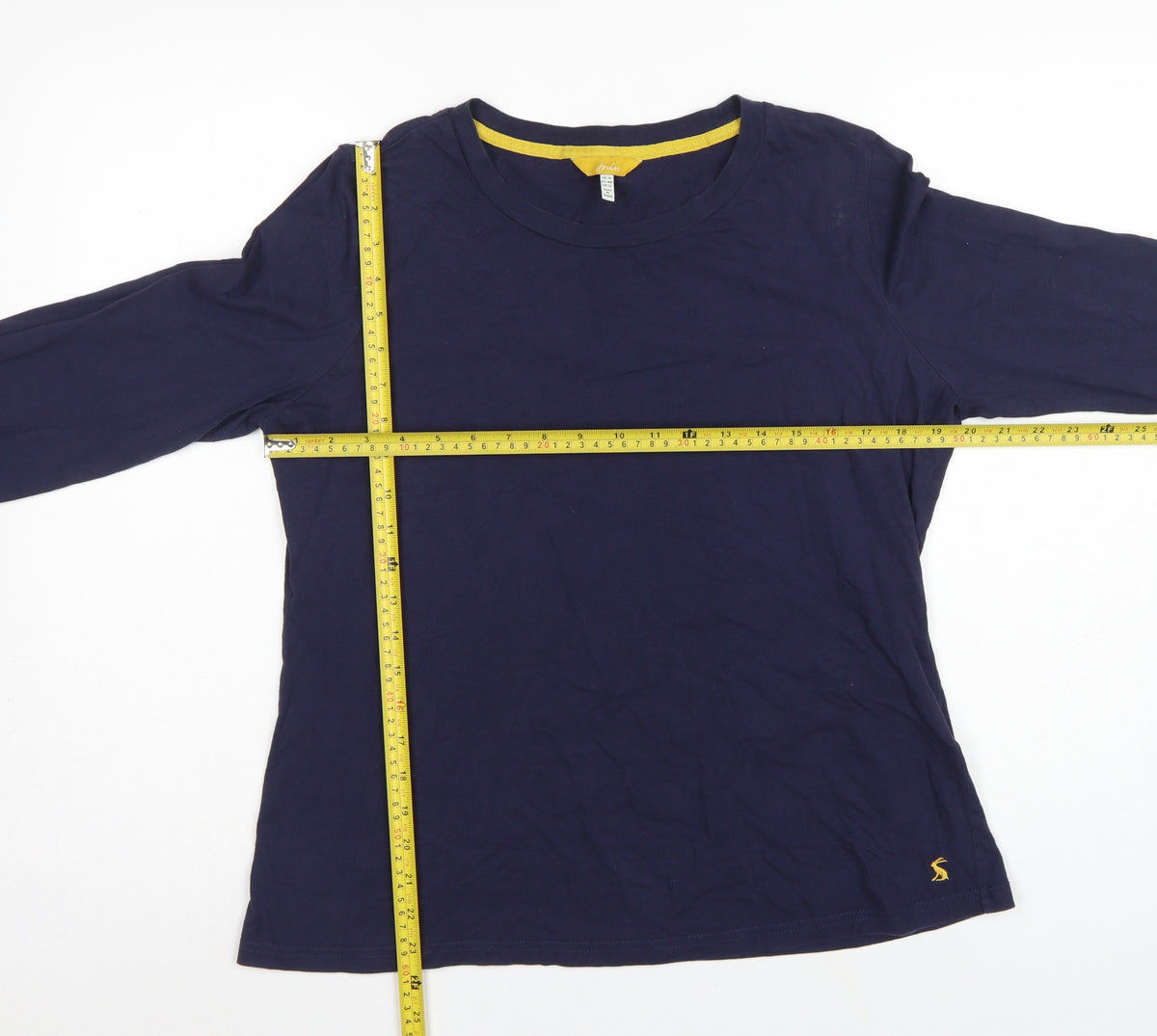 Joules Women’s Blue UK 16 Basic Long Sleeve Crew Neck Cotton T-Shirt