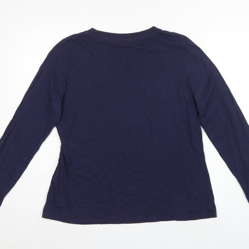 Joules Women’s Blue UK 16 Basic Long Sleeve Crew Neck Cotton T-Shirt