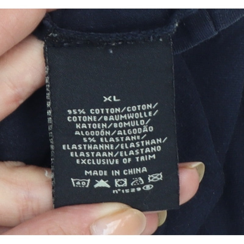 Polo Jeans Ralph Lauren Women Black XL Rhinestone Logo Stretch T-Shirt