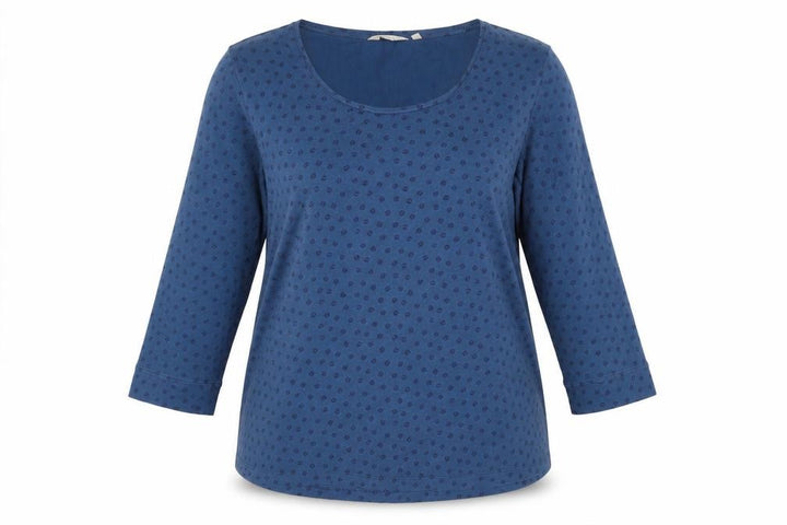 Seasalt Cornwall Women Blue UK 16 Tunic Jersey Polka Dot 3/4 Sleeve Top