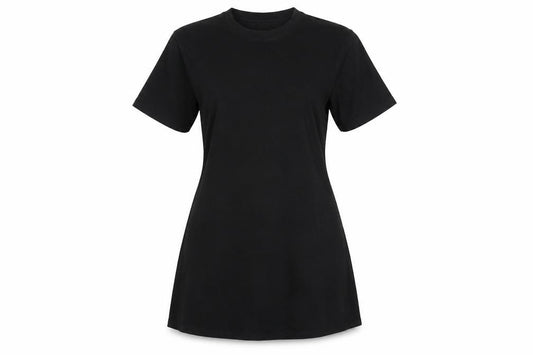 Front view of H&M Divided Women Black M UK 12-14 Fit & Flare Mini Jersey Dress