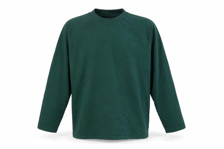 ASOS Men's Green XL Mock Neck Long Sleeve Cotton T-Shirt