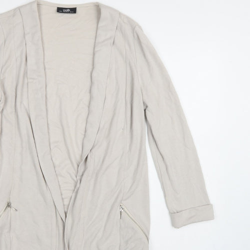 Wallis Women’s Beige UK S Open Longline Zip Pocket Cardigan