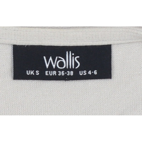 Wallis Women’s Beige UK S Open Longline Zip Pocket Cardigan