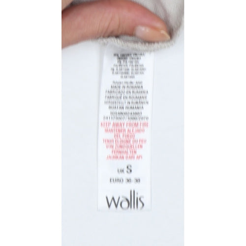 Wallis Women’s Beige UK S Open Longline Zip Pocket Cardigan