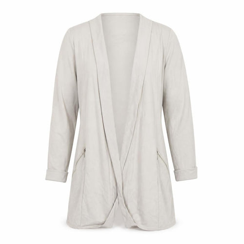 Wallis Women’s Beige UK S Open Longline Zip Pocket Cardigan