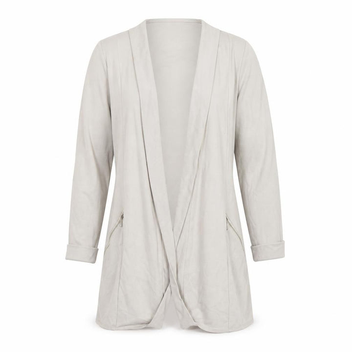 Wallis Women’s Beige UK S Open Longline Zip Pocket Cardigan