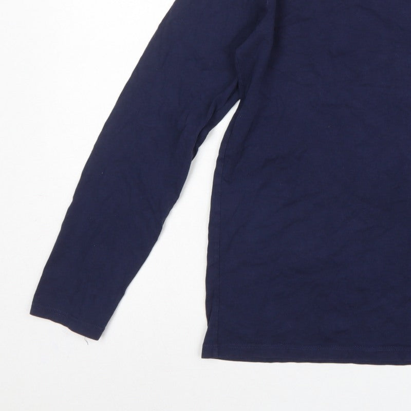 Additional view of Lyle & Scott boys’ blue 14-15 years basic long sleeve logo t-shirt
