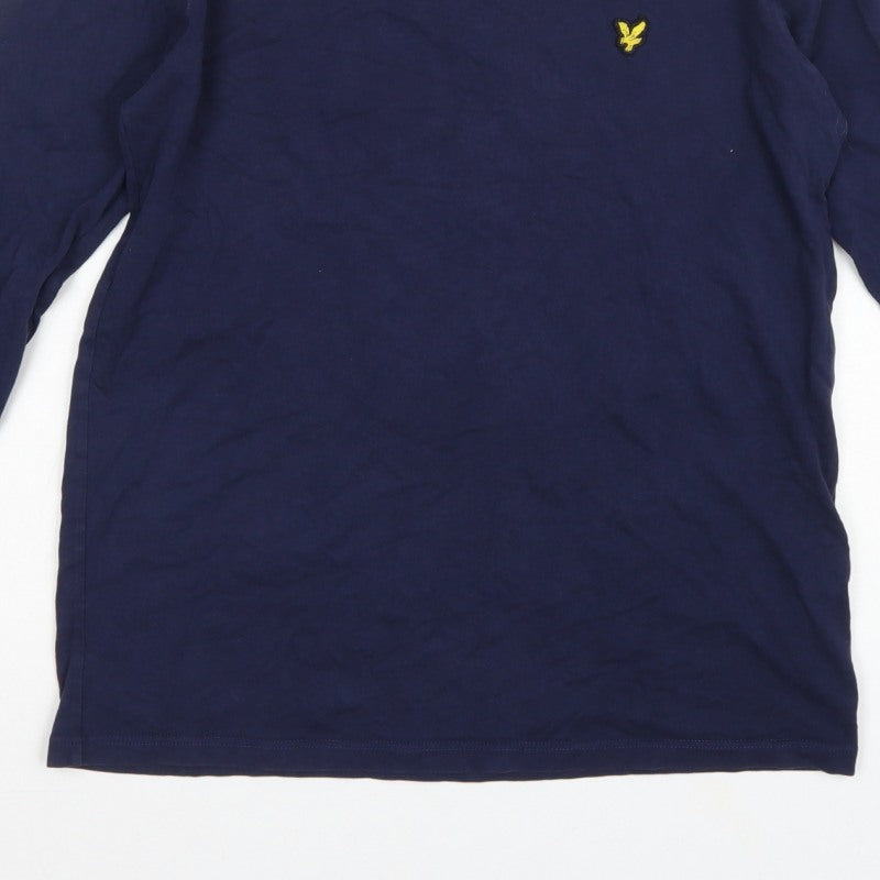 Additional view of Lyle & Scott boys’ blue 14-15 years basic long sleeve logo t-shirt