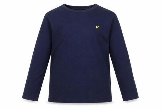 Lyle & Scott Boys Blue 14-15 Years Basic Long Sleeve Logo T-Shirt
