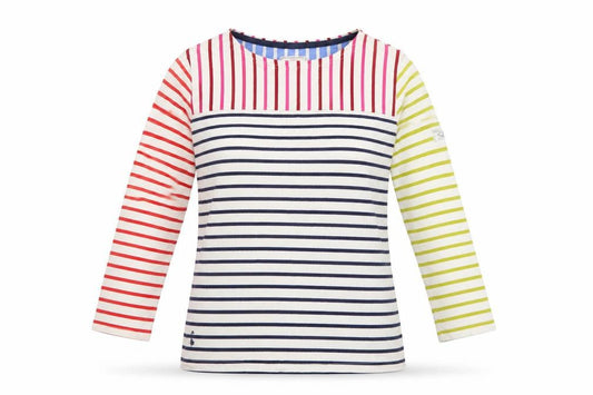 Joules Women’s Multicoloured Stripe Long Sleeve Jersey T-Shirt UK 12