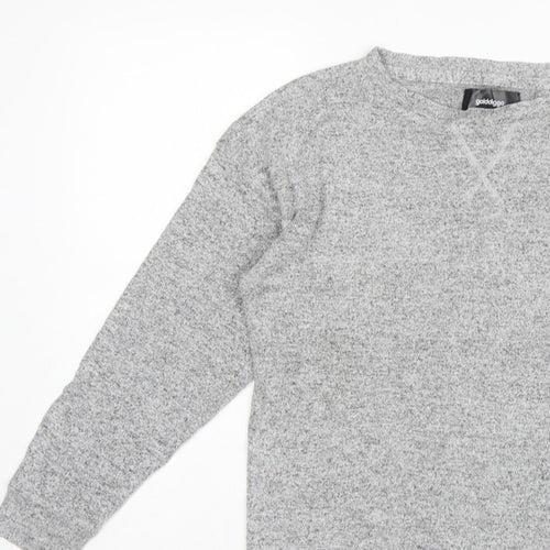 Golddigga Women Grey UK 10 Basic Knit Crew Neck Long Sleeve Top