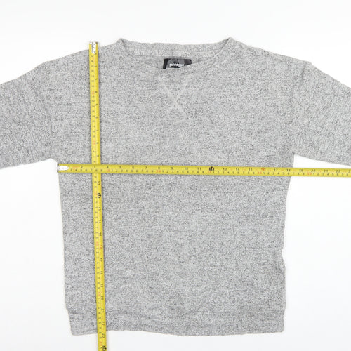 Golddigga Women Grey UK 10 Basic Knit Crew Neck Long Sleeve Top