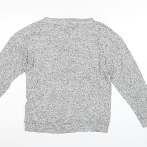 Golddigga Women Grey UK 10 Basic Knit Crew Neck Long Sleeve Top