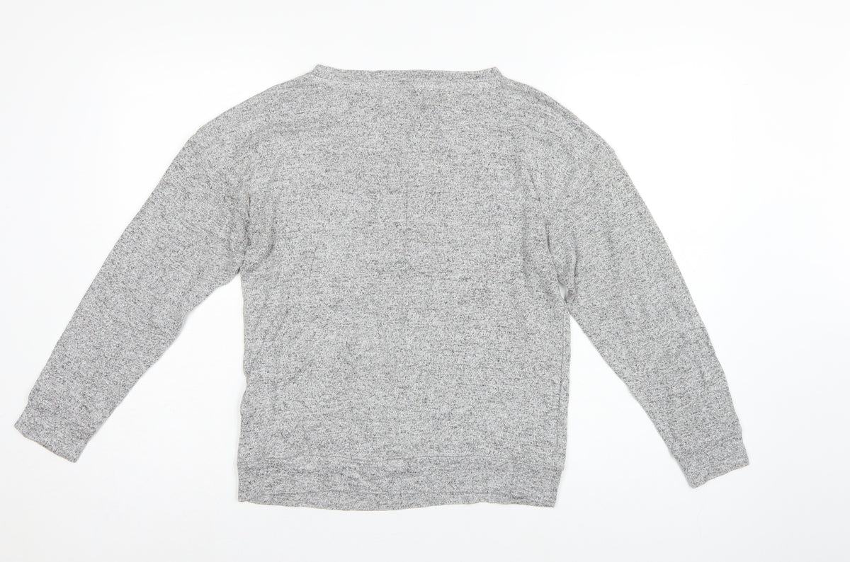 Golddigga Women Grey UK 10 Basic Knit Crew Neck Long Sleeve Top